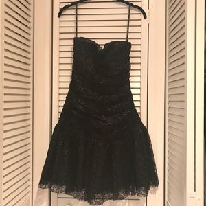 Black Betsey Johnson Lace Strapless Dress